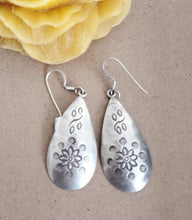 Load image into Gallery viewer, Moroccan Berber Sterling Silver Dangle Earrings: Floral Jewelry