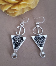 Load image into Gallery viewer, Moroccan Berber Sterling Silver Dangle Earrings: 925 Silver Jewelry