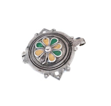 Load image into Gallery viewer, Antique Berber Silver Enamel Pendant: Moroccan Amulet Jewelry