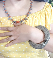 Load image into Gallery viewer, Vintage Silver Bedouin Arm Cuff: Yemen Ethnic Tribal Bangle