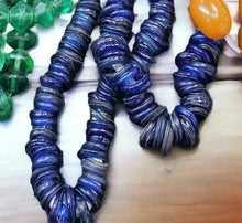 Load image into Gallery viewer, Rare 19th Century Dutch Blue Glass Trade Beads: 34" Antique Strand