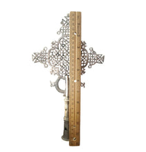 Load image into Gallery viewer, Handmade Ethiopian Orthodox Nickel Cross: Large Coptic Processional Cross