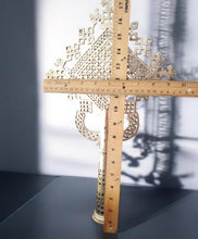 Load image into Gallery viewer, Handmade Ethiopian Orthodox Nickel Cross: Large Coptic Processional Cross