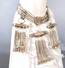 Load image into Gallery viewer, Antique Yemenite Silver Kirdan Necklace: Bedouin Islamic Jewelry