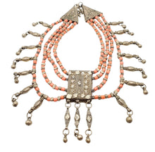 Load image into Gallery viewer, Antique Massive Yemenite Silver Islamic Filigree Multi-strand Beads Necklace ethnic Jewelry circa 1910s