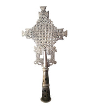 Load image into Gallery viewer, Ethiopian Orthodox Processional Cross: Handmade Nickel Coptic Decor