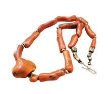Load image into Gallery viewer, Moroccan Berber Red Coral Bead Necklace: Ethnic Tribal Jewelry