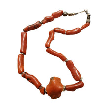 Load image into Gallery viewer, Moroccan Berber Red Coral Bead Necklace: Ethnic Tribal Jewelry