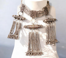 Load image into Gallery viewer, Antique Yemenite Silver Kirdan Necklace: Bedouin Islamic Jewelry