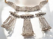 Load image into Gallery viewer, Antique Yemenite Silver Kirdan Necklace: Bedouin Islamic Jewelry
