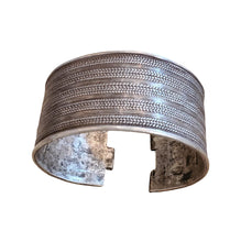Load image into Gallery viewer, Antique Ethiopian Silver Cuff Bracelet: Tribal Boho Jewelry