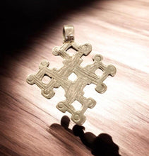 Load image into Gallery viewer, Antique Ethiopian Silver Cross Pendant: Boho Amulet Jewelry
