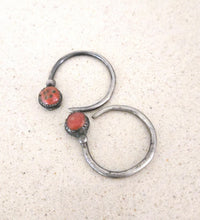 Load image into Gallery viewer, Antique Kabyle Sterling Silver Coral Earrings: Berber Dangle Jewelry