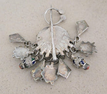 Load image into Gallery viewer, Antique Silver Enamel Coral Fibula: Algerian Berber Pendant