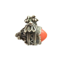 Load image into Gallery viewer, Antique Berber Coral Silver Pendant: Southern Morocco Ethnic Jewelry