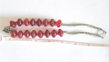 Load image into Gallery viewer, Old Ethiopian Silver Telsum Necklace: Red Vaseline Beads, Amulet Pendant