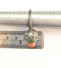 Load image into Gallery viewer, Antique Yemen Silver Coral Ring: Bawsani Tribal Jewelry, Size 7.5