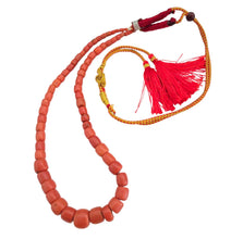 Load image into Gallery viewer, Antique Yemen Red Coral Bead Necklace: Islamic Worry Beads