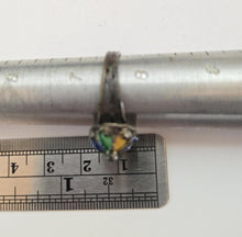 Load image into Gallery viewer, Berber Silver Enamel Talisman Ring: Moroccan Tribal Jewelry, Size 7.5