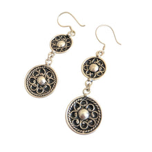 Load image into Gallery viewer, Moroccan Berber Enamel Sterling Silver Dangle Earrings