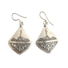 Load image into Gallery viewer, Moroccan Berber Sterling Silver Dangle Earrings: Filigree 925