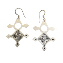 Load image into Gallery viewer, Moroccan Berber Sterling Silver Dangle Earrings: Filigree 925