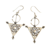 Load image into Gallery viewer, Berber Sterling Silver Dangle Earrings: Moroccan Filigree Jewelry