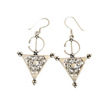 Load image into Gallery viewer, Berber Sterling Silver Dangle Earrings: Moroccan Filigree Jewelry