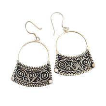 Load image into Gallery viewer, Moroccan Berber Sterling Silver Dangle Earrings: Filigree 925