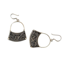Load image into Gallery viewer, Moroccan Berber Sterling Silver Dangle Earrings: Filigree 925