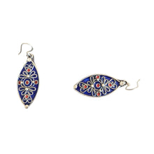 Load image into Gallery viewer, Moroccan Berber Enamel Sterling Silver Dangle Earrings