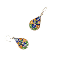 Load image into Gallery viewer, Moroccan Berber Enamel Sterling Silver Dangle Earrings