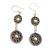 Load image into Gallery viewer, Moroccan Berber Enamel Sterling Silver Dangle Earrings