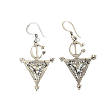 Load image into Gallery viewer, Berber Filigree Sterling Silver Dangle Earrings: Moroccan Jewelry
