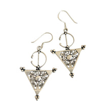 Load image into Gallery viewer, Berber Sterling Silver Dangle Earrings: Moroccan Filigree Jewelry