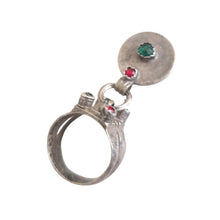 Load image into Gallery viewer, Vintage Berber Silver Coin Pendant Talisman Ring: Moroccan Tribal Jewelry, Size 7.5