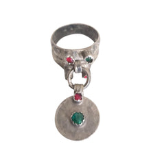Load image into Gallery viewer, Vintage Berber Silver Coin Pendant Talisman Ring: Moroccan Tribal Jewelry, Size 7.5