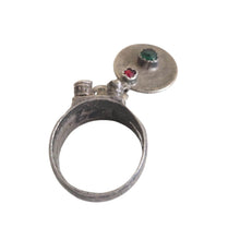 Load image into Gallery viewer, Vintage Berber Silver Coin Pendant Talisman Ring: Moroccan Tribal Jewelry, Size 7.5