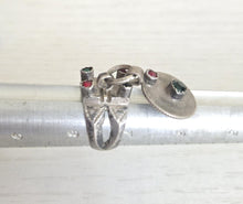 Load image into Gallery viewer, Vintage Berber Silver Coin Pendant Talisman Ring: Moroccan Tribal Jewelry, Size 7.5