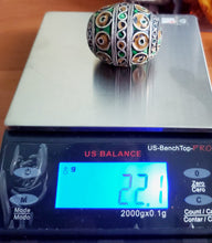 Load image into Gallery viewer, Antique Moroccan Enameled Silver Ball Pendent with Enameled,Hand Crafted Silver,Pendants Necklace,Ethnic Jewelry,Tribal Jewelry