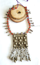 Load image into Gallery viewer, Antique Ethiopian silver amulet Phallic Pendants Glass Beads necklace,Hand Crafted, Ethiopian Telsum,african Silver, ethiopian jewelry