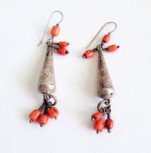 Load image into Gallery viewer, Moroccan Berber Filigree Sterling Silver Dangle Earrings silver 925,Filigree Jewelry ,sliver Earrings,Dangle & Drop Earrings,Tribal Earrings