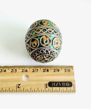 Load image into Gallery viewer, Antique Moroccan Enameled Silver Ball Pendent with Enameled,Hand Crafted Silver,Pendants Necklace,Ethnic Jewelry,Tribal Jewelry