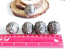 Load image into Gallery viewer, 1 Old silver star burst granulation hallmarked Globe bead from Yemen circa 1930s,Bedouin tribal ,Hand Crafted Silver,Ethnic Jewelry