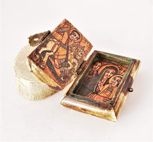 Load image into Gallery viewer, antique Ethiopian Two side icon bon box Coptic Orthodox Church, Hand Painted ,Religious Orthodox Christianity,Heavenly Protector,Home Décor