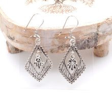 Load image into Gallery viewer, Moroccan Berber Filigree Sterling Silver Dangle Earrings silver 925,Berber Jewelry,sliver Earrings,Dangle & Drop