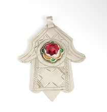 Load image into Gallery viewer, Moroccan Old Silver & Enamel Hand of Fatima Hamsa Pendant Amulet,Berber Jewelry,African Jewelry,Moroccan Jewelry,Hand of Fatima Charm,
