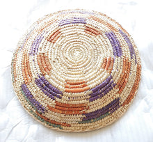 Load image into Gallery viewer, African Ethiopian handwoven Round bread or fruit basket,African Art, Décor Baskets,Wicker Basket, Straw Basket ,Wall Boho Decor