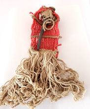 Load image into Gallery viewer, Antique Ethiopian tribal piece red white heart beads adornment ,trade beads, Ethiopian tribal