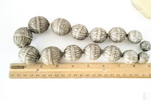 Load image into Gallery viewer, 15 Old silver granulation hallmarked Globe beads Necklace from Yemen circa 1930s,Bedouin tribal Silver,Ethnic Jewelry